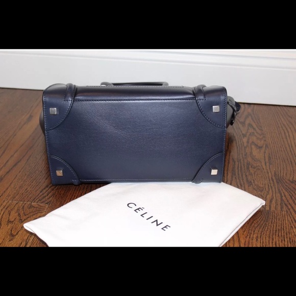 Céline Authentic Mini Luggage - Navy Calfskin - Picture 3 of 8